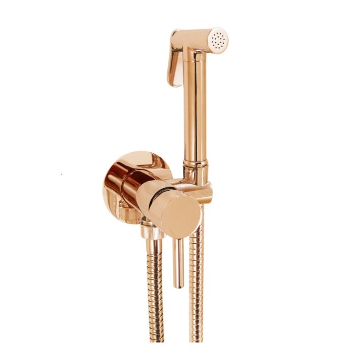 Внешняя часть гигиенического душа со смесителем, Giulini Shut off, золото розовое арт. SH23EPRG