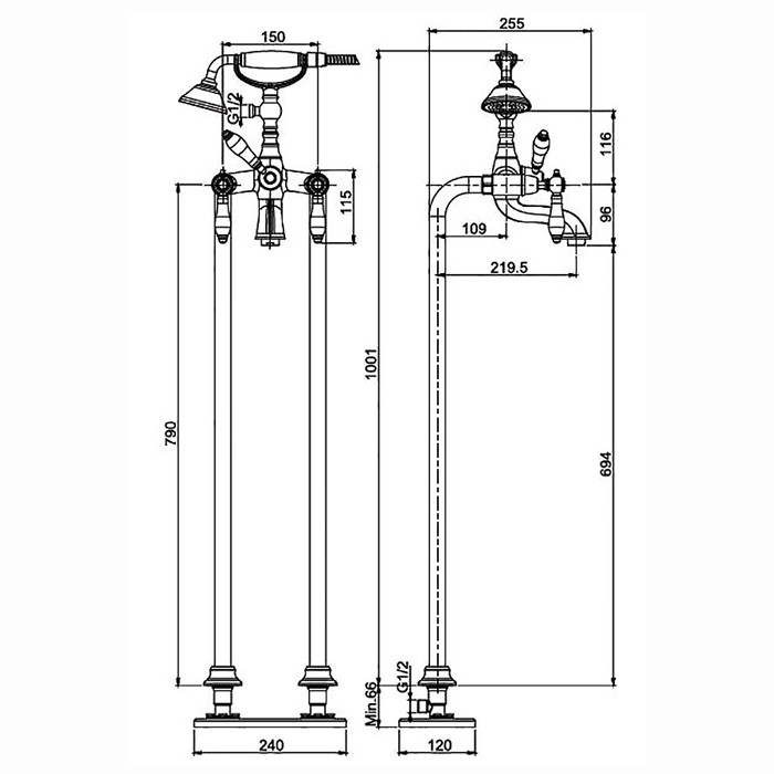 Fima Carlo Frattini Смеситель на ванну цвет: бронза, Herend, F5404BR цвет: бронза