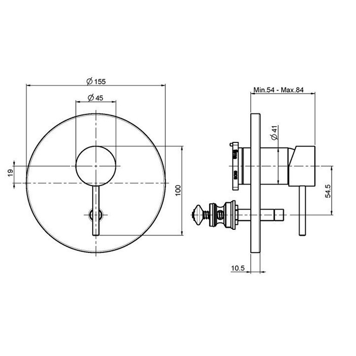 Fima Carlo Frattini Смеситель для душа встроенный, на 2 источника, Spillo Up, F3039X2CR цвет: хром