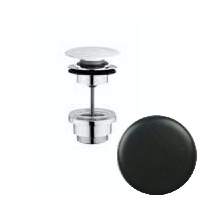 Донный клапан с керамической отделкой, для раковины или биде, Olympia ceramica, матовый черный арт. PIL23C