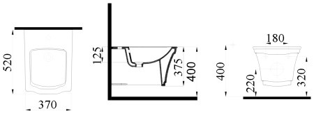 Подвесное биде с узором (без узора), Boheme Hermitage - 953