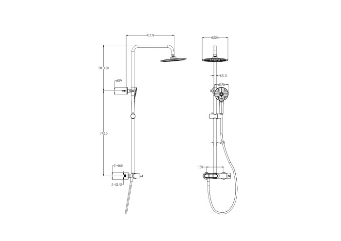 Душевая система, Wonzon & Woghand Muse, WW-A30653-MW цвет: белый