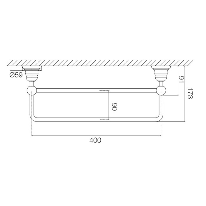 Fima Carlo Frattini Полотенцедержатель-двойной 40см, подвесной, Victory, F6061/40CR цвет: хром