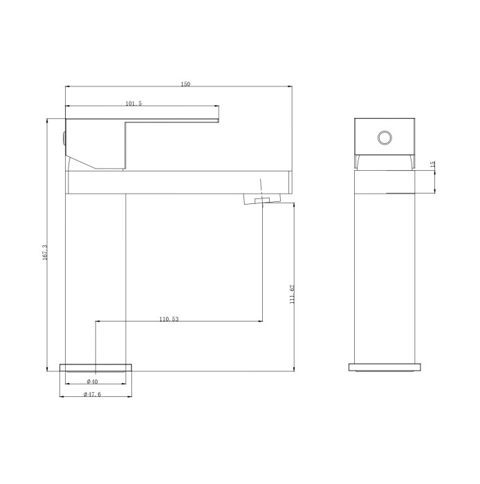 Смеситель для раковины, Wonzon & Woghand, WW-A40982-MB цвет: черный