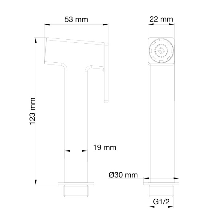 Лейка для гигиенического душа, Wonzon & Woghand, WW-88PQ02-BG цвет: золото