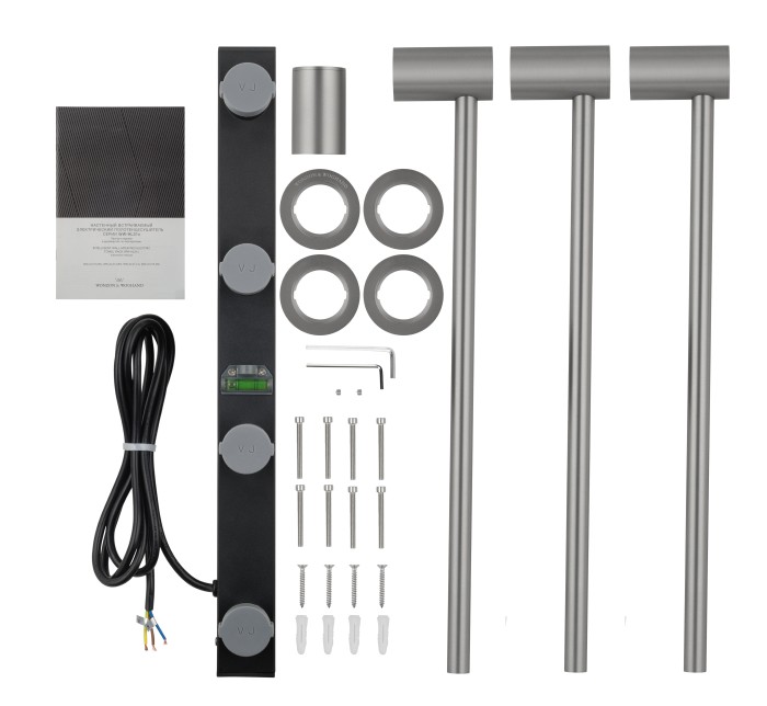 Полотенцесушитель электрический встраиваемый, Wonzon & Woghand Hamburg, WW-AL313-BR цвет: никель