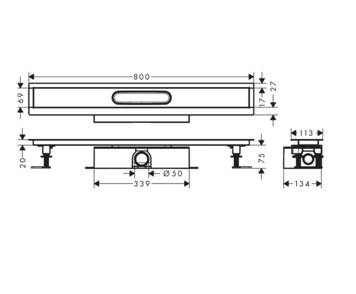 Монтажная часть для душа universal для стандартной установки с внешней частью 80 uBox Hansgrohe, см арт. 56024180