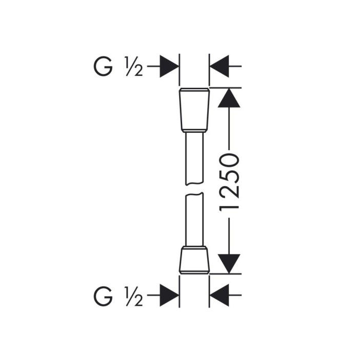 Душевой шланг 125см с защитой от перекручивания Comfortflex Hansgrohe, хром арт. 28167000