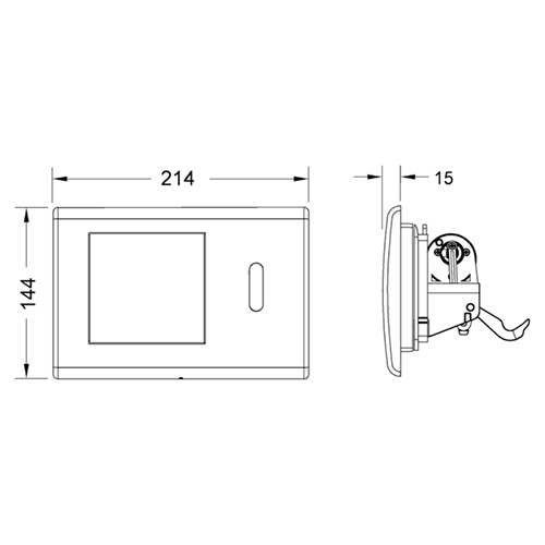 Панель смыва c инфракрасным датчиком, 230/12в, латунь, хром глянцевый, planus c TECE арт. 9240353