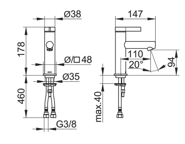 Смеситель для раковины Keuco IXMO хром арт. 59502011100