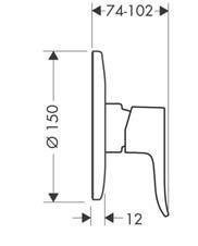 Смеситель для душа скрытого монтажа, Hansgrohe Metris, хром арт. 31686000
