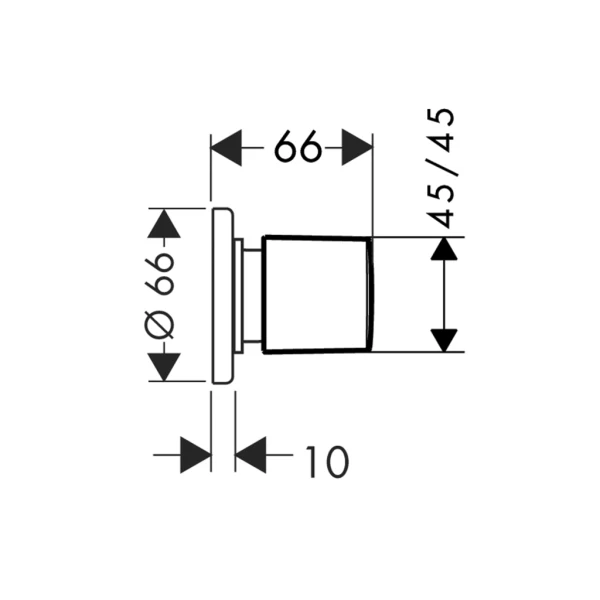 Запорный вентиль скрытого монтажа, Hansgrohe Metris, хром арт. 31677000