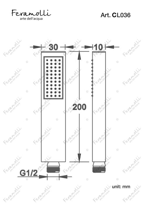 Ручной душ, хром, Cubo Feramolli - CL036