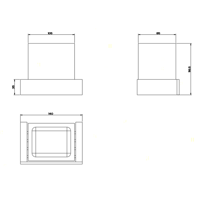 Стакан для зубных щеток подвесной, Gessi Rettangolo, хром/белый арт. 20807#031