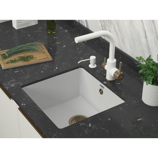 Мойка для кухни гранит 445х460 Paulmark GERA 50, белый - PM104546-WH