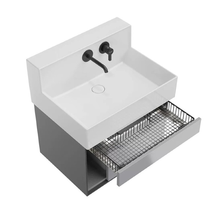 Тумба подвесная 2 выдвижных ящика 65см, Logica m Kerama Marazzi, серый - LO.M.65\GRAY