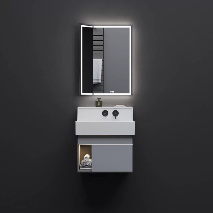 Тумба подвесная 2 выдвижных ящика 65см, Logica m Kerama Marazzi, серый - LO.M.65\GRAY