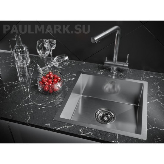 Мойка для кухни нержавеющая 540х440мм Paulmark NEXT-540, брашированная нерж. сталь - PM215444-BS