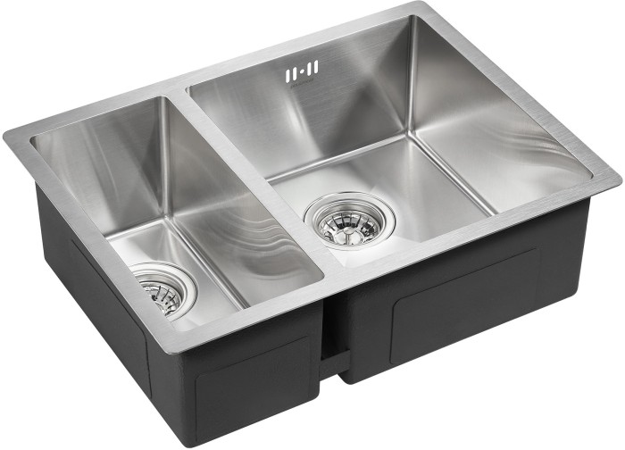 Мойка для кухни нержавеющая 590х440мм Paulmark ZUSAT, брашированная нерж.сталь, правая - PM225944-BSR