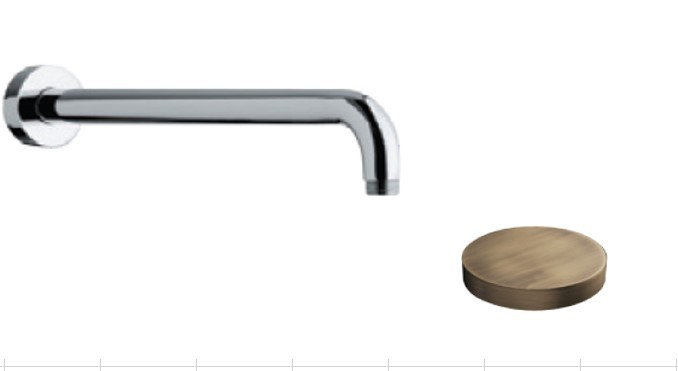 Душевой кронштейн из латуни, длина 450мм, Giulini Wellness, бронза матовая арт. 1751-45BROP