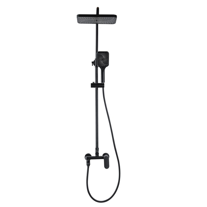 Душевая колонна со смесителем для ванны, с поворотным изливом, прямоугольная, черный, Azario ARIZONA арт. AZ-20BS