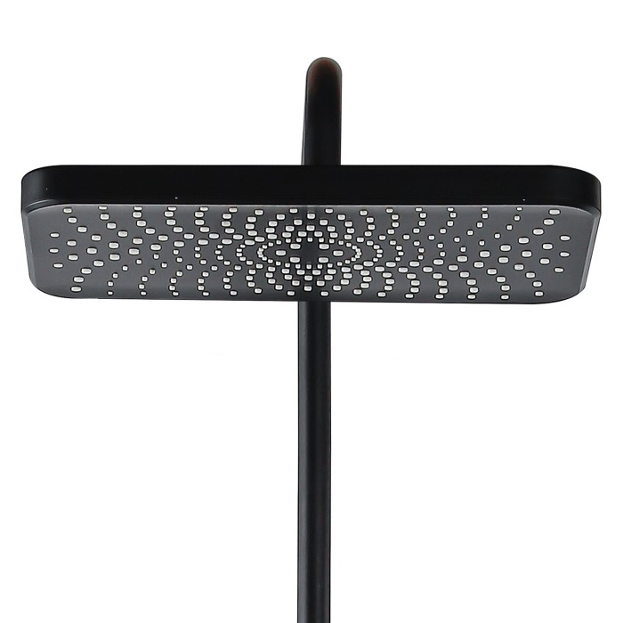 Душевая колонна со смесителем для ванны, с поворотным изливом, прямоугольная, черный, Azario ARIZONA арт. AZ-20BS