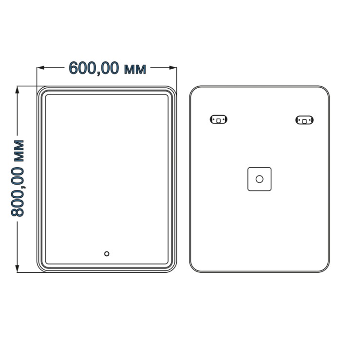 Зеркало 600х800 влагостойкое c подсветкой и диммером, Azario Adriana - CS00066638