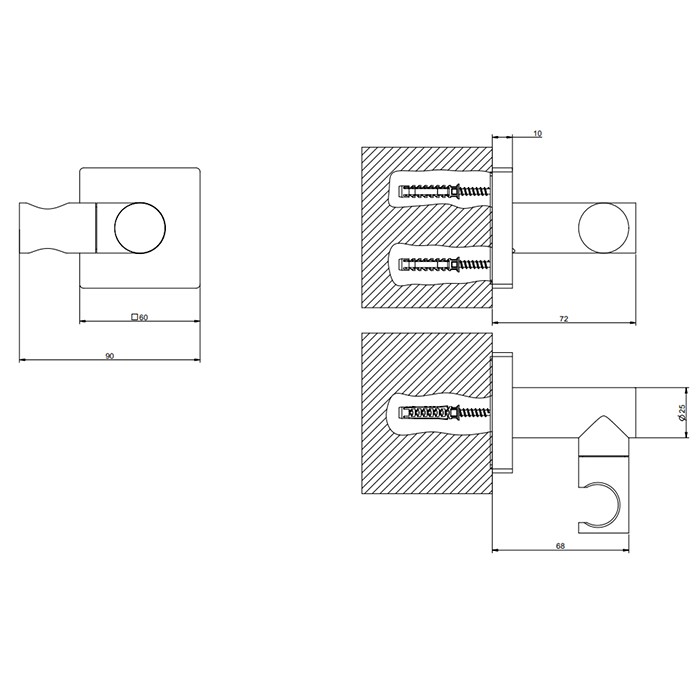 Держатель для душевой лейки поворотный, Gessi Rilievo, хром арт. 59160#031
