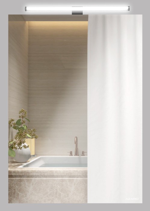 Зеркало-шкаф 500х700 в алюминиевом корпусе, сенсорный выключатель с функцией диммера, Azario Viva - AZ-ZC-022CS