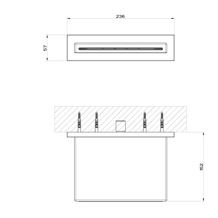Каскадный излив для душа настенный, для монтажа с удаленным управлением, Gessi Rettangolo, хром арт. 20293#299