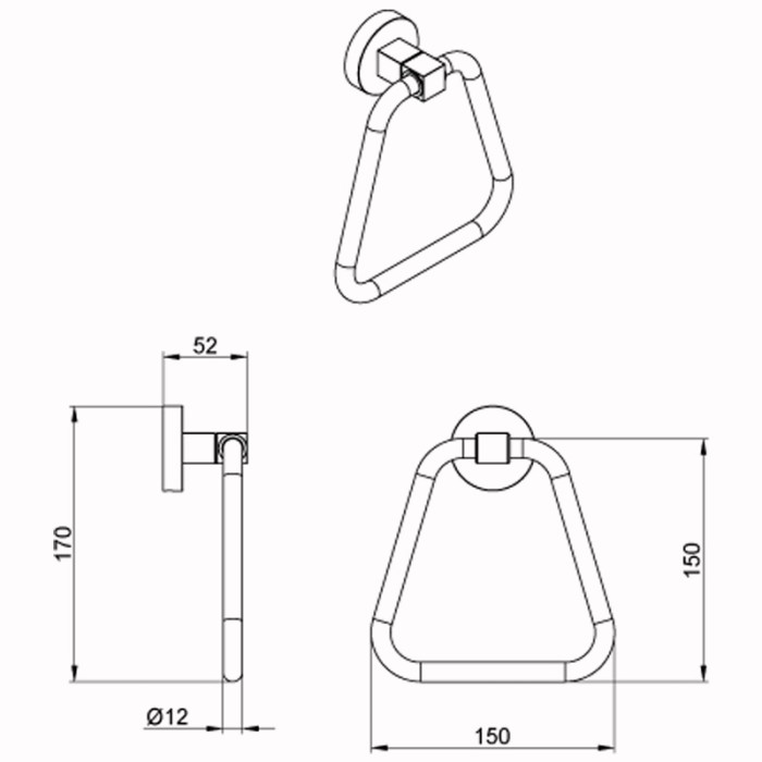 Полотенцедержатель, хром, Azario Nessy - AZ-73111