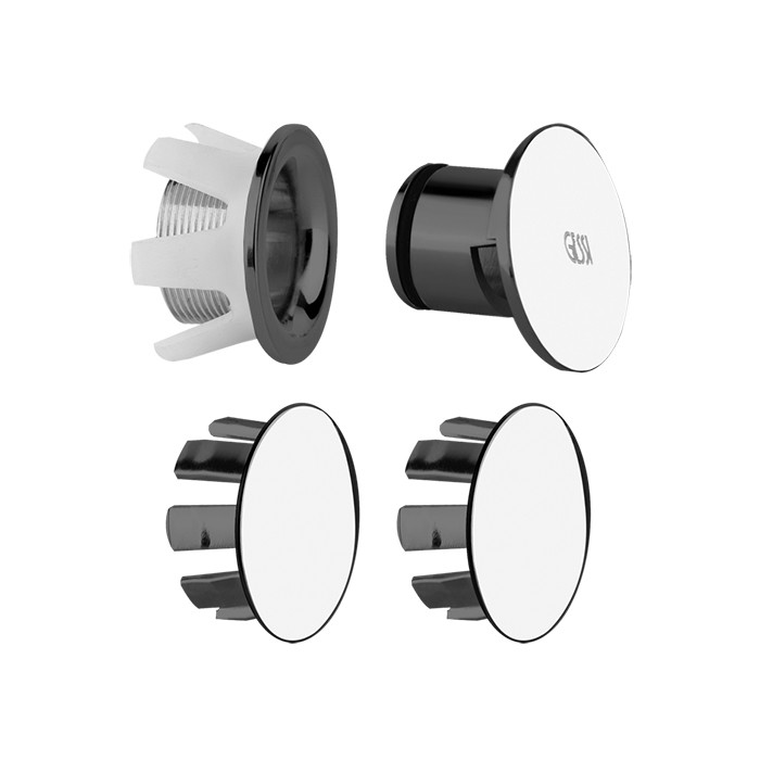 Комплект заглушек для перелива и боковых отверстий, Gessi 316, 37587#707 цвет: черный