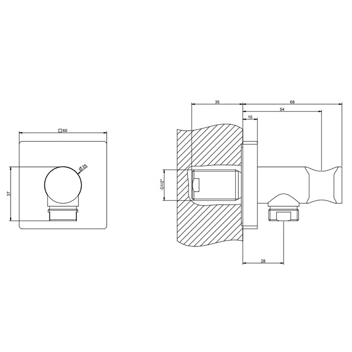 Держатель для душевой лейки с выводом воды, Gessi Emporio shower, black xl арт. 47361#299