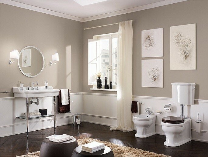 Бачок на средней трубе с механизмом смыва, цвет белый, фурнитура хром, Scarabeo CASTELLANA - 5365CR