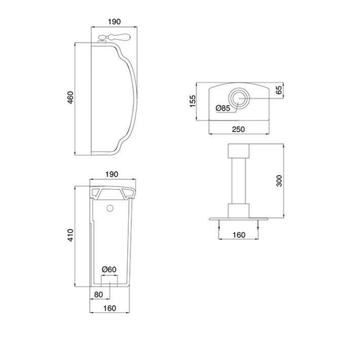 Бачок на средней трубе с механизмом смыва, цвет белый, фурнитура хром, Scarabeo CASTELLANA - 5365CR