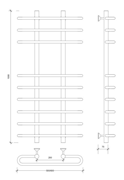 Полотенцесушитель водяной 100x20x60 Венеция 5 (хром) Secado арт. 4603777446604