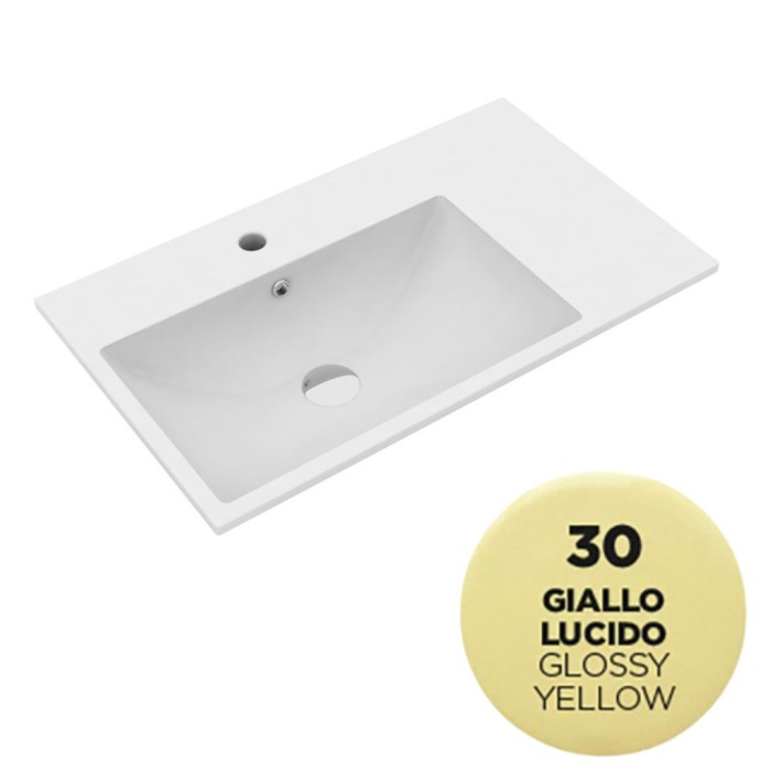 Раковина 90x45 см, с 1 отв. подвесная, встраиваемая, Olympia ceramica Tutto evo, желтый глянцевый арт. TUE4890130