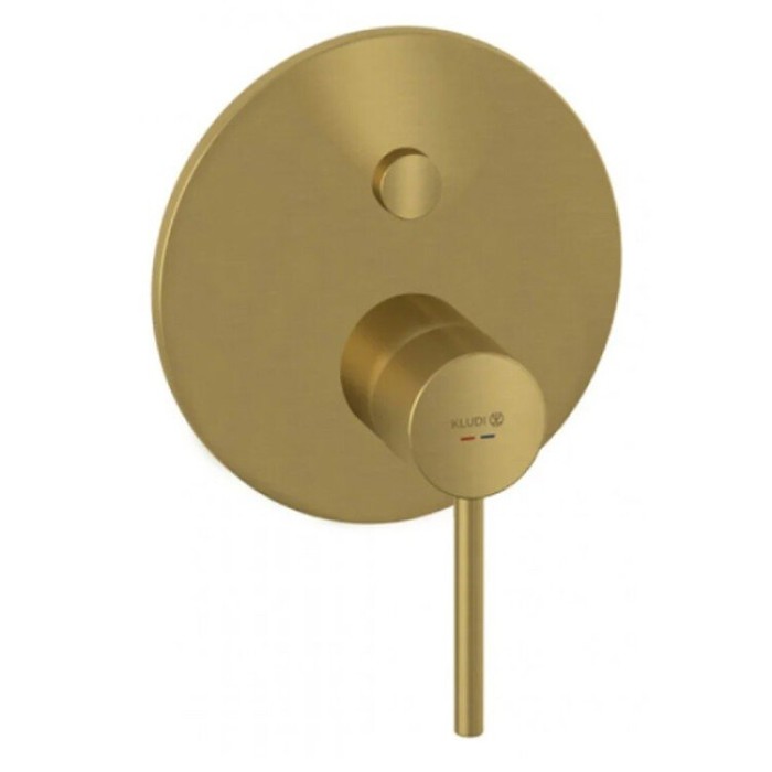 Встраиваемый смеситель для ванны и душа, брашированное золото, автом. Переключатель душ, ванна push&switch, bozz Kludi, брашированное золото - 38659n076