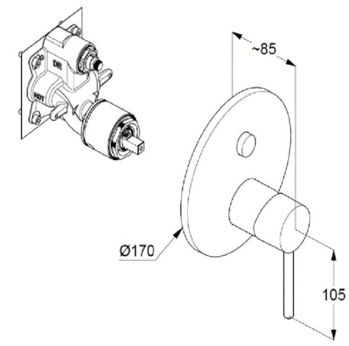 Встраиваемый смеситель для ванны и душа, брашированное золото, автом. Переключатель душ, ванна push&switch, bozz Kludi, брашированное золото - 38659n076