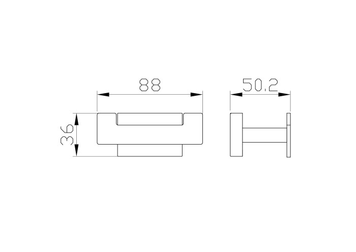 Двойной крючок для ванной, Wonzon & Woghand Flat, WW-9725 цвет: хром