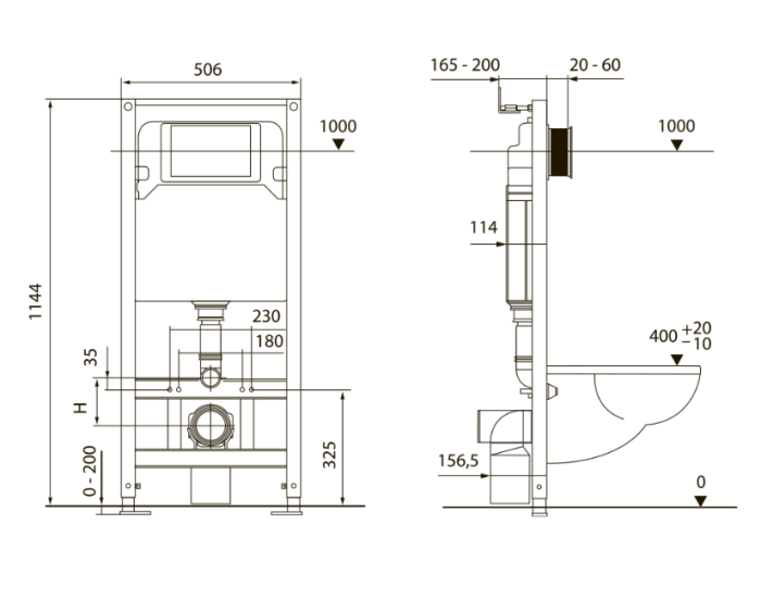 Система инсталляции для унитазов TECE TECEspring 4 в 1 с кнопкой смыва черный матовый арт. S955204