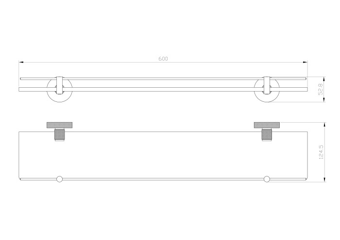 Стеклянная полка для ванной, Wonzon & Woghand Majestic, WW-9227 цвет: черный