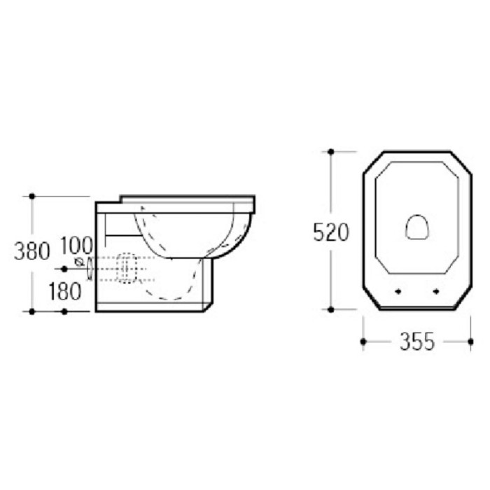 Подвесной унитаз, Boheme Vogue - 944