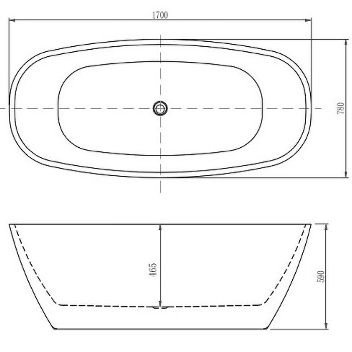 Ванна акриловая 170x78, отдельностоящая, Aquatek Тера арт. AQ-128778WT