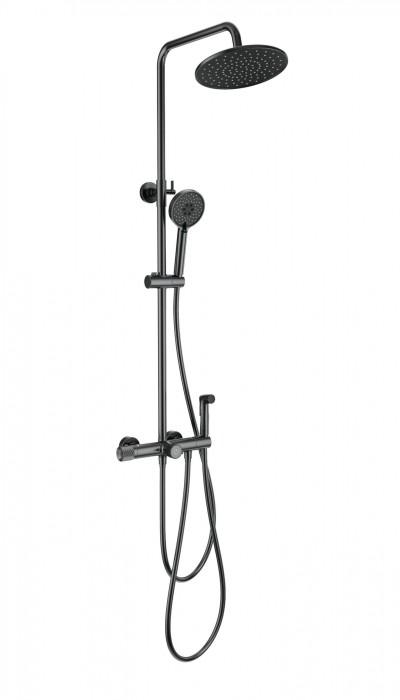 Душевая система с техническим душем и термостатом, Wonzon &amp; Woghand, WW-B3097-A-BGG цвет: графит