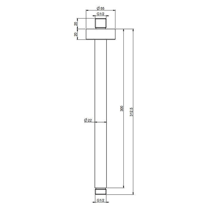 Fima Carlo Frattini Кронштейн для верхнего душа, потолочный, 30см- 1/2”, Soffioni, F2586OR цвет: золото
