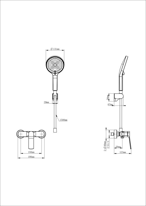 Смеситель для душа, Wonzon & Woghand, WW-B2585-BG цвет: золото