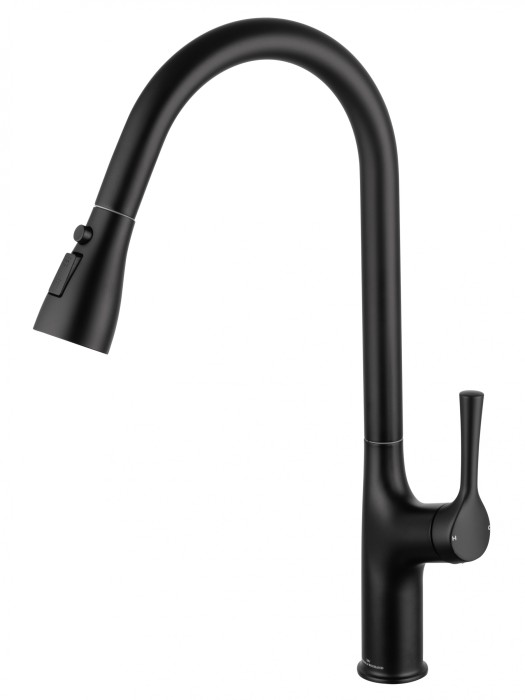 Смеситель для кухни с выдвижным изливом, Wonzon &amp; Woghand, WW-AE54123-MB цвет: черный
