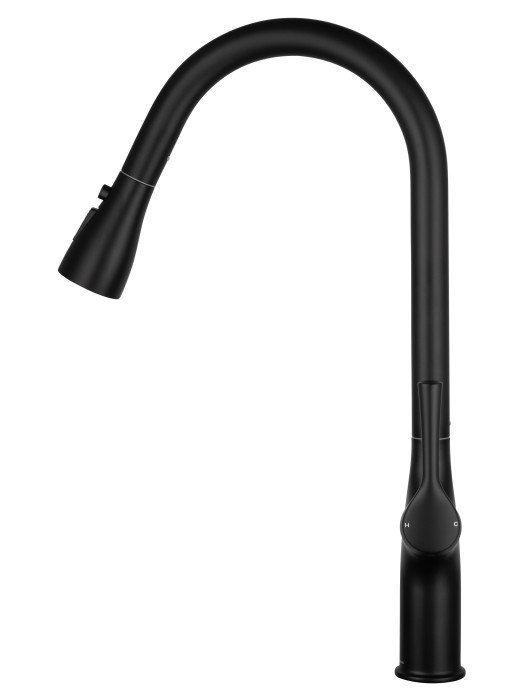 Смеситель для кухни с выдвижным изливом, Wonzon & Woghand, WW-AE54123-MB цвет: черный