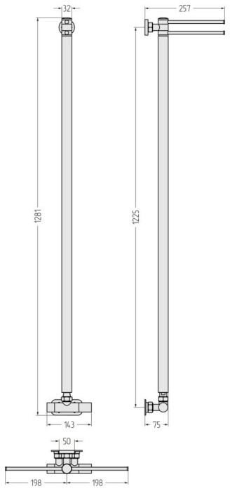 Сунержа Водяной полотенцесушитель 1200x50, Лайк EU50, 032-0213-1200 цвет: матовое золото